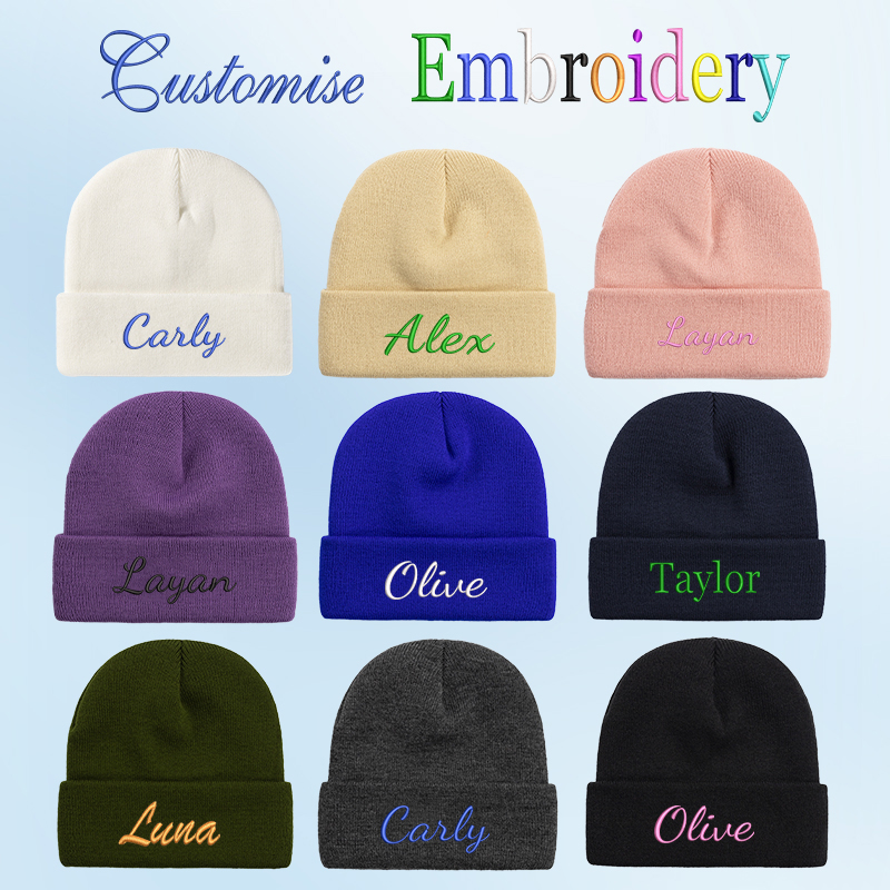 Cycling Gear Gifts - Personalização Bordada, Cor Sólida, Gorro de