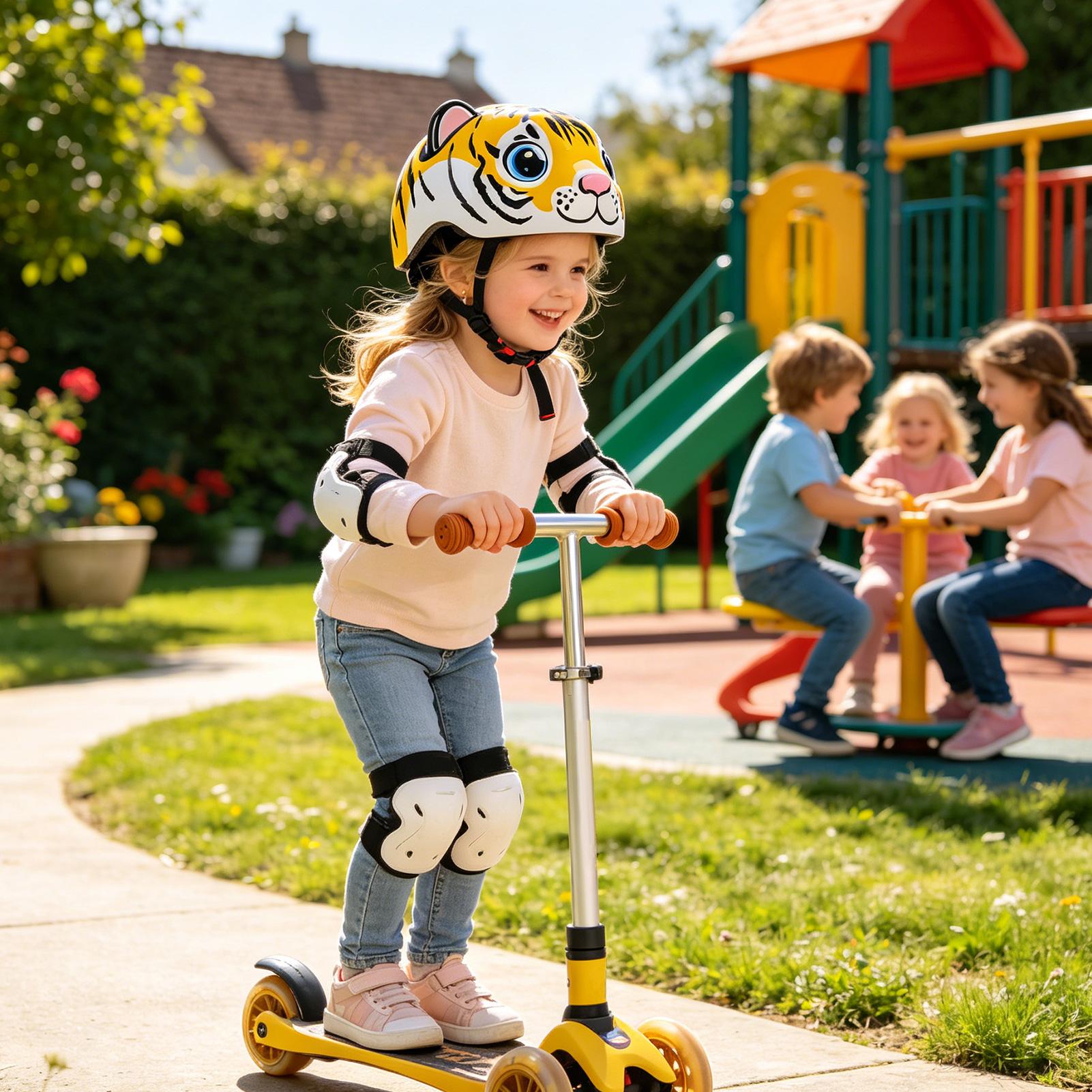 Cycling Safety Gear For Kids - Capacete infantil com padrão de tigre,