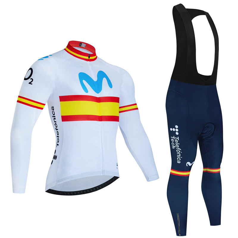 Espanha movistar outono manga  - Cycling Gear Clothing avaliação e preço